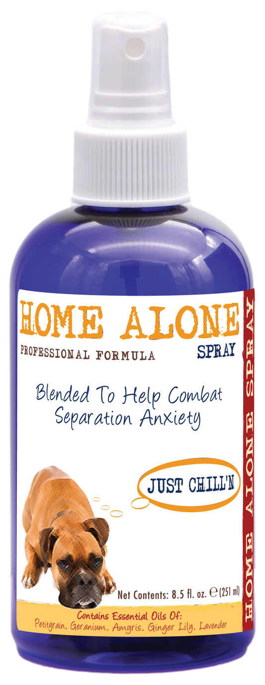 Home alone professional Separation anxiety spray in 8.5 pump spray bottle. 