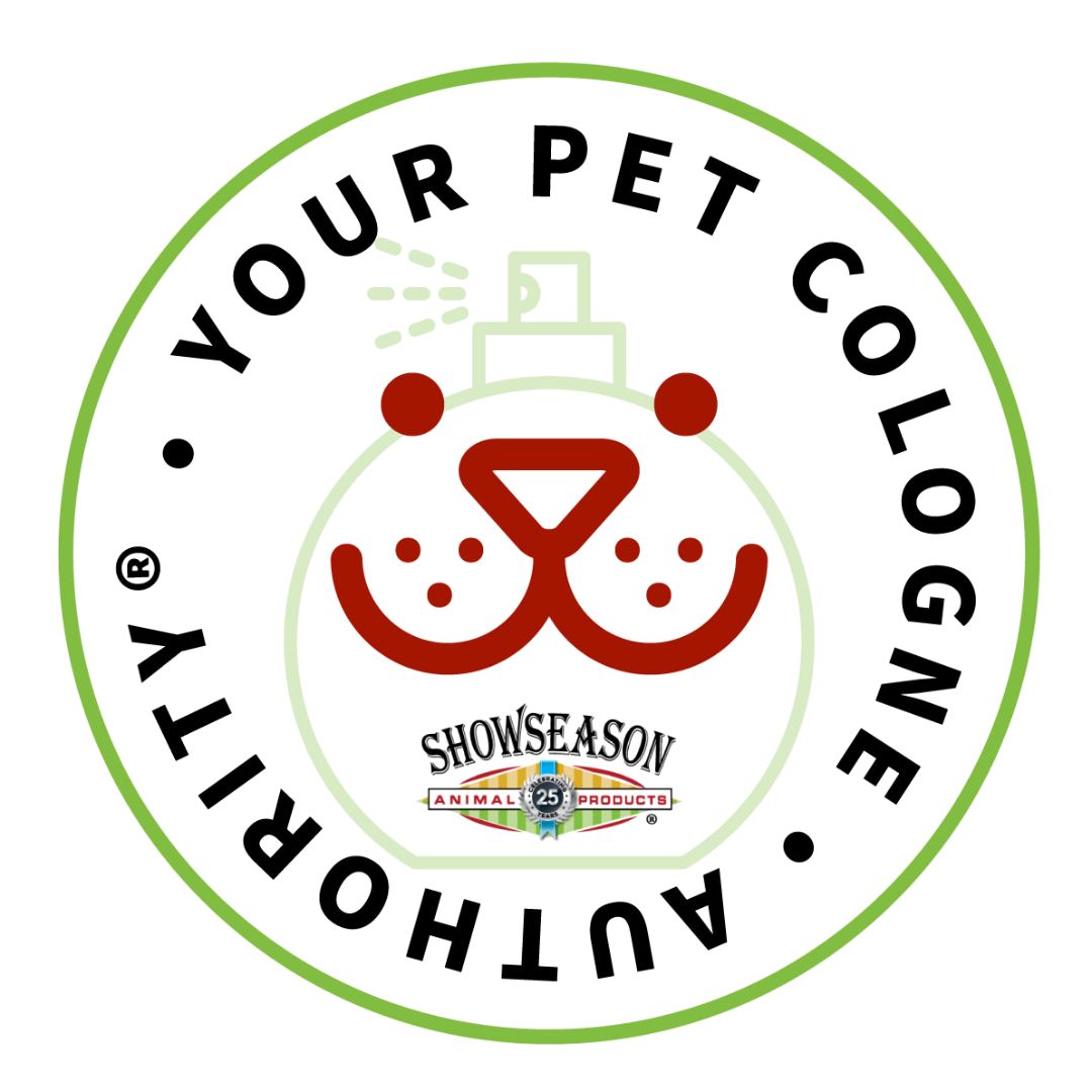 Showseason® Animal Products logo with “Your Pet Cologne Authority®” text encircling a stylized pet face and perfume bottle icon