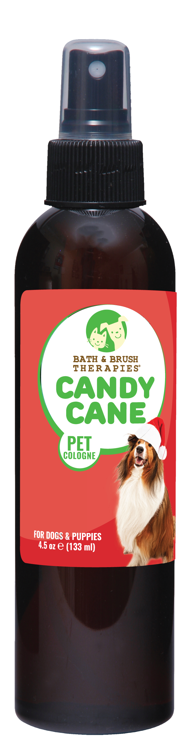 Candy Cane Pet Cologne Bath Brush Therapies