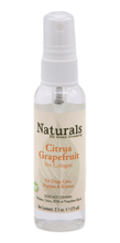 Load image into Gallery viewer, A 2.5 ounce clear spray bottle of a Natural pet cologne with a spritzer and a tan label that reads: &quot;Naturals For Green Grooming. Citrus Grapefruit Pet Cologne for Dogs, Cats, Puppies &amp; Kittens&quot;
